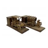 Music Box with Motion Wooden Covered Horse Drawn