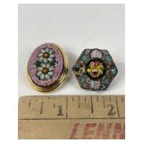 [2] Italian Micro Moasic pins, one missing pieces