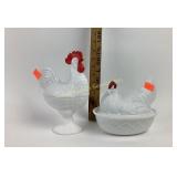 Westmoreland large white Chicken on a nest, white