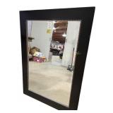 Beveled wall mirror with nailhead trim, Large