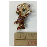 Christopher Radko enameled reindeer pin
