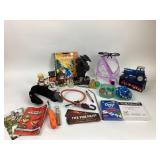 Orange tiger striped marbles, Phase 10 card game,