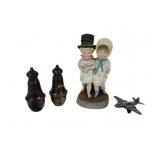 Weighted sterling salt and pepper shakers. Metal