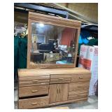 Wood Dresser with Large Mirror ï¿½ Spacious wood