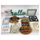 Wooden plaques, crafting supplies, home decor