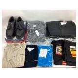 Work pants size 33x28, polo shirts, rustler jeans