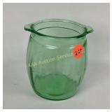 Uranium glass green glass jar - lid is missing