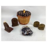 Longaberger Halloween pumpkin basket, brass