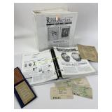 Press passes and tickets. Iron on decals. Antique