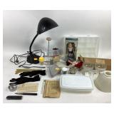 Art deco desk lamp. Clear glass,aluminum pie