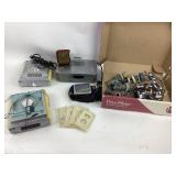 Faucet.  Stereo equipment.  Outlet covers.