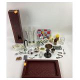 Penguin, paperweight, sterling razor blade