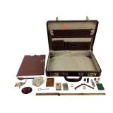 Zippo with box, has patina, Leather briefcase,