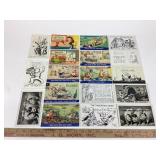 [3] WWII post cards, Cartoon Humor postcards,
