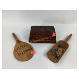 Carved Wooden Jewlery box, wooden ping pong