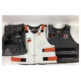 Leather vests size 46 black. White. Chaps size 5