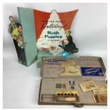 Hush Puppies folding adverting sign. Davy Crockett