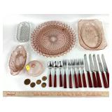 Depression, glass, large platter, rectangle