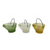 Set of 3 Hazel Atlas Glass Miniature Coal Bucket