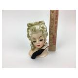 Ceramic lady head case mid century 1963 Inarco