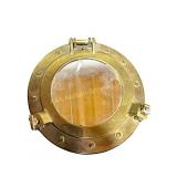 Brass porthole mirror