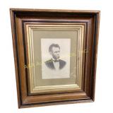 Framed photo Lincoln in 1865 some wear on the