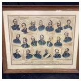 Framed Famous Union Commanders of the Civil War