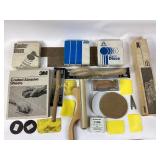 Wooden planes, abrasive discs, abrasive sheets