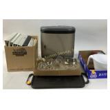 Cast iron griddle, Techko paper Shredder, mug,