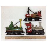 Metal train wall decor.