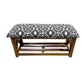 Upholstered wood bench - see photos for fabric