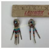 Native American sterling & gemstone earrings -