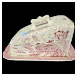 Staffordshire red willow transferware