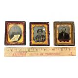 (3) tintype photographs - missing covers