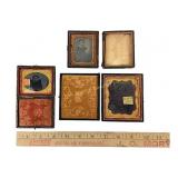 (3) tintype photographs, cases damaged