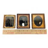 (3) tintype photographs, missing covers, one very
