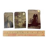 (3) Victorian tintype photographs