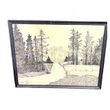 Framed ink sketch by Helen till February 26 1938