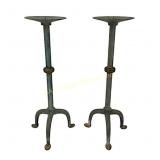 Metal stick candle holders.