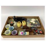 Anchor hocking kids tea set. Enameled trinket