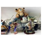 Bubble blue creamer and sugar bowl and plate.