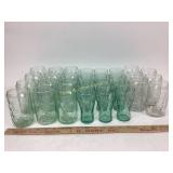 Coca Cola Glasses Green Glass & Clear Glass