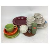 Longaberger dishes, button basket brick, fiesta