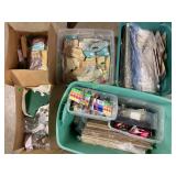 Wallpaper on wood signs, crafting snowman kits,