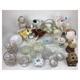 Swan planter, tea pot, bathroom hand soap and