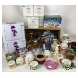 Bubble glass bowl. Candy dish with lid, ginger