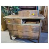 Birds Eye Bow front dresser, needs refinished