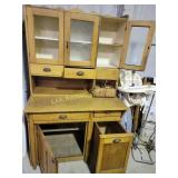 Hoosier style Hutch, one glass panel missing,
