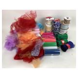 Crafting ribbon and tulle items.