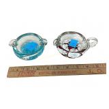 St. Claire style art glass Ashtrays.
